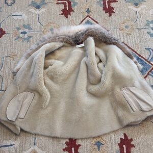Gilet En Cuir Et Lapin CASSIN NEW YORK - Doublure Soie, Taille L, Occasion Comme Neuf